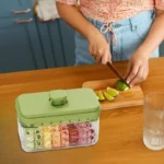 Push Type Ice Tray Non-Stick Empty Moulds Large Capacity Freezing Tray Reusable Kitchen Supplies for Soda Cocktails Whisky