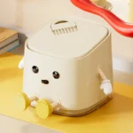 Office Garbage Can Desktop Trash Can Advanced Sense Pressing Spring Lid Paper Basket Large Capacity Waterproof with Lid