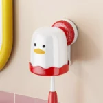 Multifunctional Bathroom Organizer Cute Cartoon Bird Shape Suction Cup Toothbrush Holder Waterproof Bathroom Storage for Easy