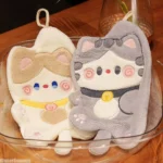 Cute Cat Hand Towel Double-thickness Hand Towel Quick-drying Absorbent Kitchen Cleaning Rag Bathroom Hanging Towels Home Supplie