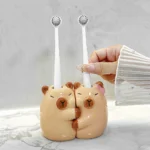 Cute Ceramic Bow Toothbrush Holder Bathroom Decor Brush Storage Rack Easy To Access Washstand Toothbrush Base Bracket