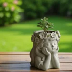 Wearing Wreath Girl Shape Vase Silicone Molds DIY Candle Cup Vessel Plaster Concrete Mould Storage Box Flowerpot Resin Mold Tool